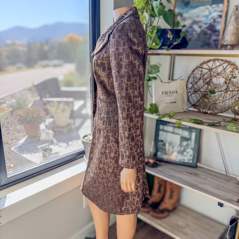 Antonio Melani, Women's Brown Geo Business Matching Set, Blazer-8 / Skirt-6 - Picture 6 of 14